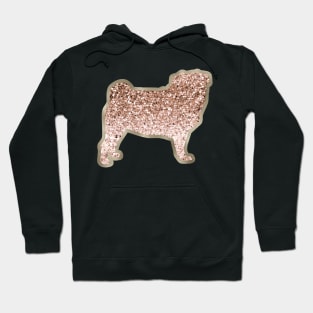 Sparkling rose gold Pug Hoodie